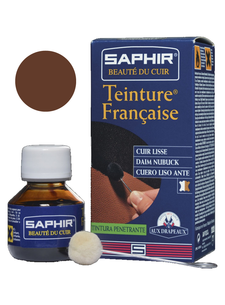 Teinture saphir 50ml marron pour cuir et daim