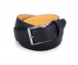 Ceinture Cuir Grainé 35 mm - Bleu Marine