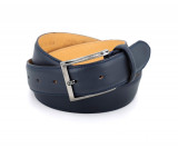 Ceinture Cuir Lisse 35 mm - Bleu Marine