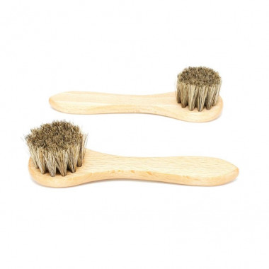 Brosse à lustrer après cirage pour polir les chaussures et cuir, poils  naturels