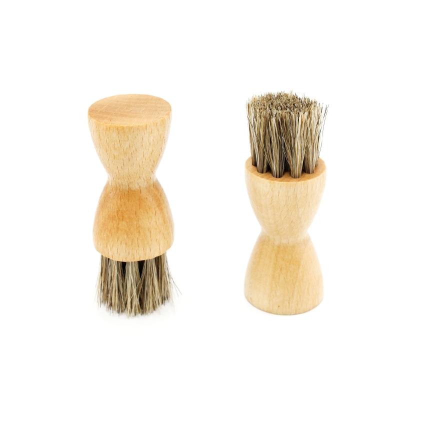 Brosse blaireau cirage chaussure cuir à poils de crin de cheval