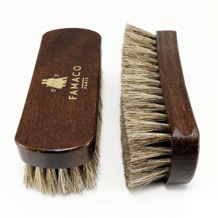 Brosse palot crin de cheval ronde blanche Famaco